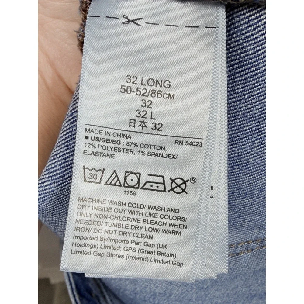 Gap Long & Lean Jeans Womens 32 Long Bootcut Medium Wash Stretch Denim 32x34